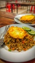 Spicy fried rice with Indonesian spices.