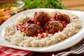 Spicy German frikadellen or meatballs Royalty Free Stock Photo