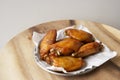 Spicy Grilled Chicken on wood plate Royalty Free Stock Photo