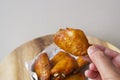 Spicy Grilled Chicken on wood plate Royalty Free Stock Photo