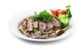 Spicy Grilled Pork Slices Salad in Pickled Fish Sauce Royalty Free Stock Photo