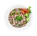 Spicy Grilled Pork Slices Salad in Pickled Fish Sauce Royalty Free Stock Photo