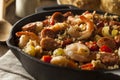 Spicy Homemade Cajun Jambalaya Royalty Free Stock Photo