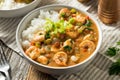 Spicy Homemade Cajun Shrimp Etouffee Royalty Free Stock Photo