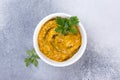 Spicy homemade mustard sauce in white bowl Royalty Free Stock Photo