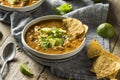 Spicy Homemade Tortilla Soup Royalty Free Stock Photo