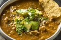 Spicy Homemade Tortilla Soup Royalty Free Stock Photo