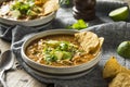 Spicy Homemade Tortilla Soup Royalty Free Stock Photo