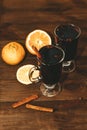 Spicy hot mulled wine drink made from red wine Royalty Free Stock Photo