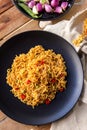 Spicy indonesian fried noodle ready to eat Royalty Free Stock Photo