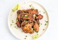 Spicy Jamaican Jerk Chicken Wings Top View Photo Royalty Free Stock Photo