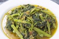 Spicy Kangkong Vegetables Stir Fry Closeup