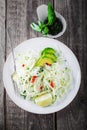 Spicy kohlrabi noodles Royalty Free Stock Photo