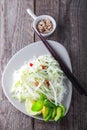 Spicy kohlrabi noodles Royalty Free Stock Photo