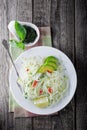 Spicy kohlrabi noodles Royalty Free Stock Photo