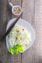 Spicy kohlrabi noodles Royalty Free Stock Photo