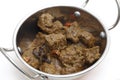 Spicy Madras beef curry in kadai Royalty Free Stock Photo