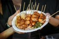 Spicy Mala Chinese spices Barbecue pork thai style, Foodtruck, Bangkok, Thailand