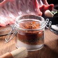 Spicy Marinade Powder on a Glass Jar