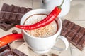 Spicy Mexican chili hot chocolate Royalty Free Stock Photo