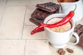 Spicy Mexican chili hot chocolate Royalty Free Stock Photo