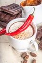 Spicy Mexican chili hot chocolate Royalty Free Stock Photo