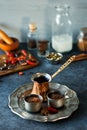 Spicy Mexican Hot Chocolate and Ingredients Royalty Free Stock Photo