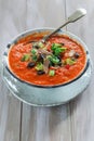 Spicy Mexican roast chicken and tomato soup with black beans