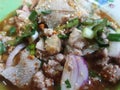 Spicy minced beef salad (Laab) at Thai street food