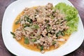 Spicy minced pork salad Larb Moo