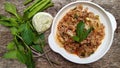 Spicy minced pork salad ,pork larb Royalty Free Stock Photo