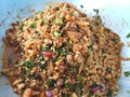 Spicy minced pork salad(Larb moo)Traditional thai food. Royalty Free Stock Photo