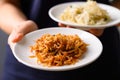 Spicy mung bean sprouts salad (Kongnamul Muchim) Royalty Free Stock Photo