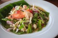 Spicy mushroom salad and shrimp Royalty Free Stock Photo