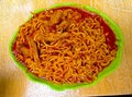 Spicy Noodle with meetball and chicken claw Royalty Free Stock Photo