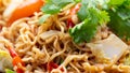 Spicy Noodle Salad with Minced Pork Close Up
