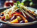 Spicy Papaya Salad, closeup, Cinematic shot