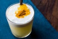 Spicy Pisco Sour Cocktail made with Lime juice, Egg White and Peruvian Grape Schnaps. Royalty Free Stock Photo