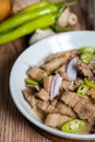 Bicol express or spicy pork belly in coconut shrimp sauce Royalty Free Stock Photo