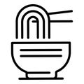 Spicy ramen icon, outline style