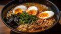 ramen noodles with boiled egg and nori