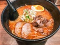 spicy ramen with pork Royalty Free Stock Photo