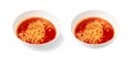 Spicy Ramen, Red Hot Noodle Soup in White Bowl Isolated, Hot Chili Pepper Ramen Royalty Free Stock Photo