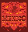 Spicy red Mexico sign - mexican poster