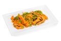 Spicy salad heh with salmon and onions Royalty Free Stock Photo