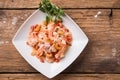 Spicy salad prawn with lemon grass Royalty Free Stock Photo