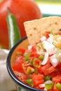 Spicy salsa with tortilla chips