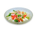 Spicy Salted Egg and Chili Salad isolated on white background