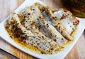 Spicy salted herring fillets