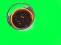 Spicy, salted and sour black sauce with chili seed, green screen